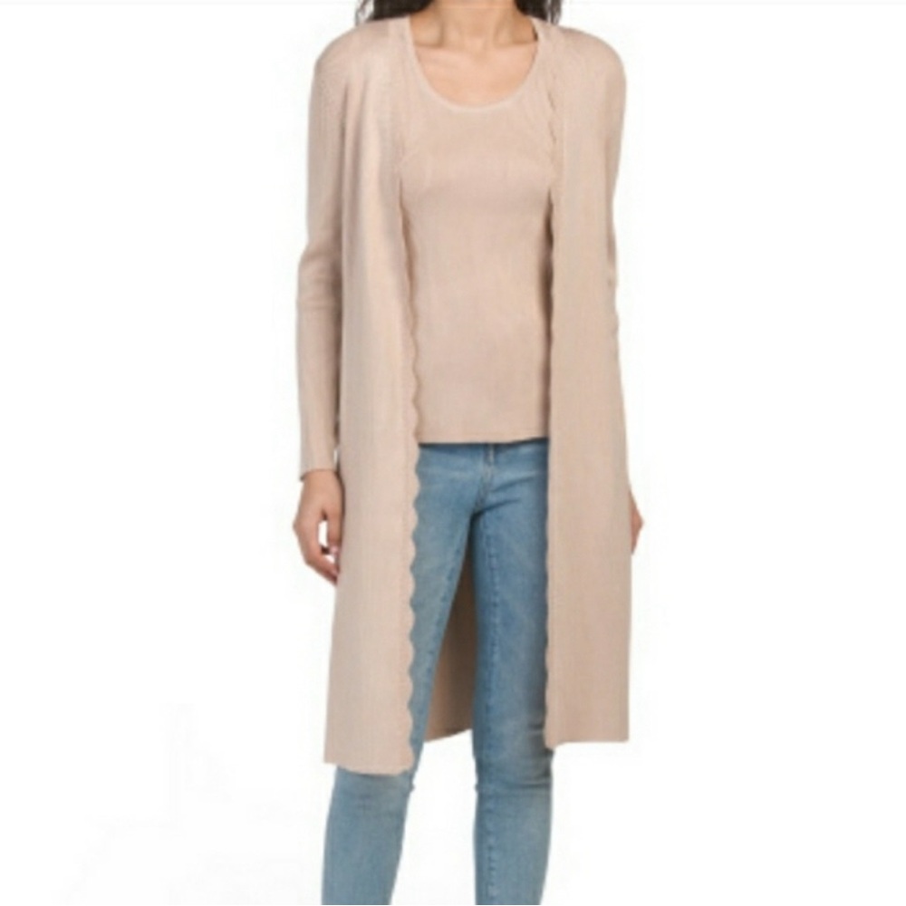 Cable & Gauge scalloped cardigan/duster